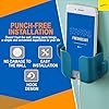 Karomouj Wall Mount Mobile Phone Holder with Hooks for Charging and Storage