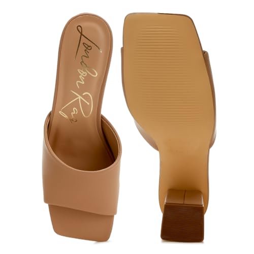 London Rag Faux Leather Block Heel Sandals for Women, Comfortable & Stylish