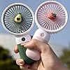 Munmoll Cute Mini Handheld Fan: 6-Hour Rechargeable 2000 mAh Portable Desk Fan
