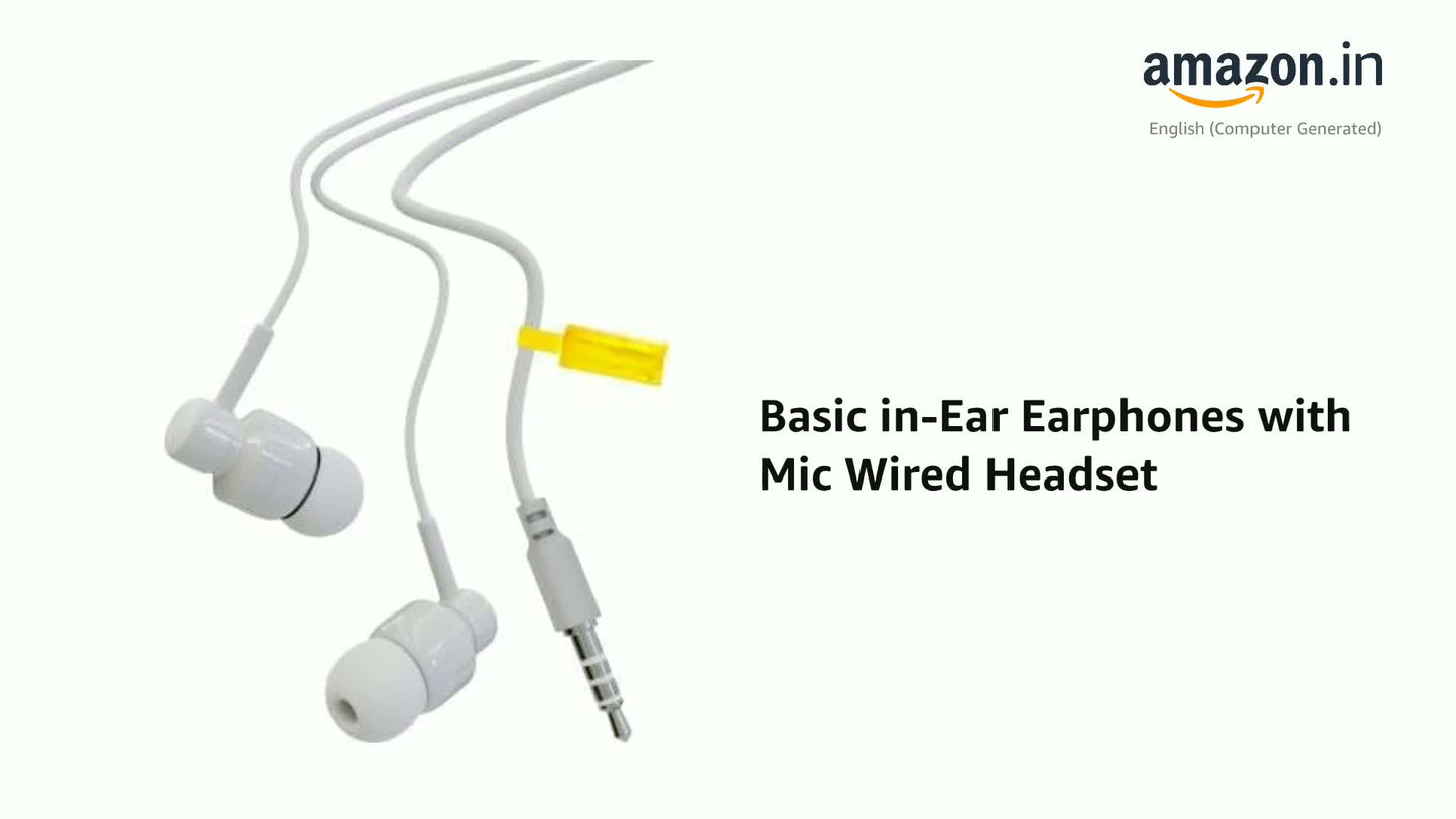Basic In-Ear Earphones with Mic: Wired Headset for Clear Audio (2-Pack)