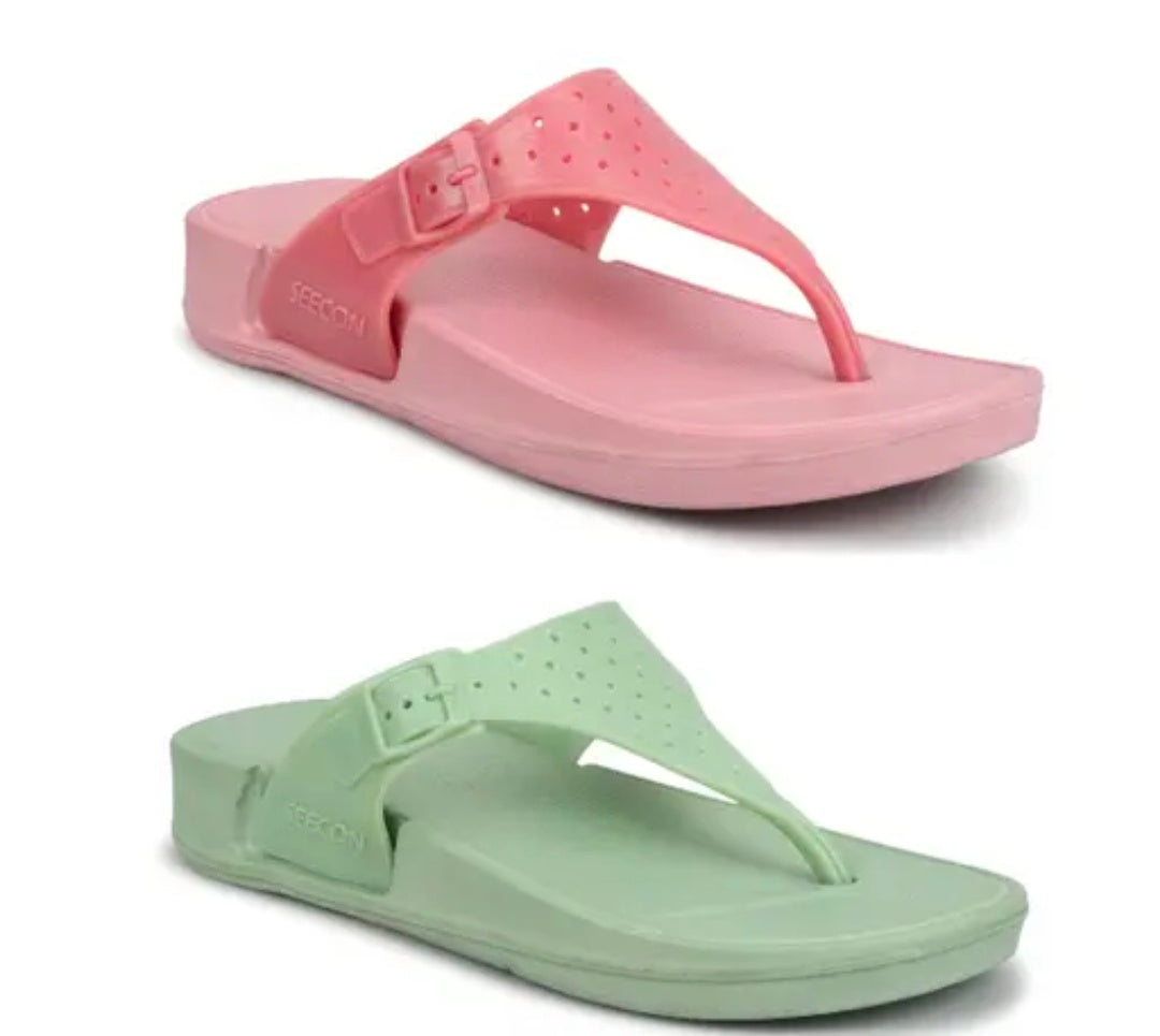 Women Slippers and flip flops light weight daily use and comfortable pack of 2