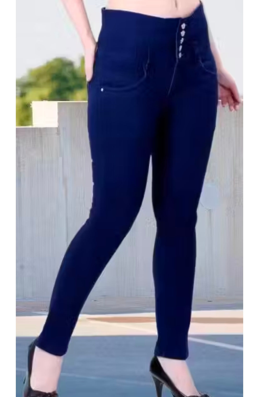 Women & Girls Denim Jeans Stretchable and Stylish Denim Jeans with Round Pocket JET BLUE 5 Buttons,jeans,top,cargo pants,baggy jeans ,bell bottom jeans,high waist jeans, ladies jeans, skinny jeans
