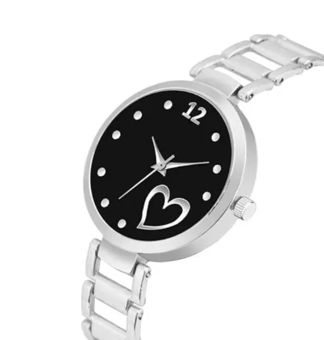 Beautiful Heart Designer Round Case Dial Attractive Metal Belt Women Analog Watches for Girls(Pack OF
