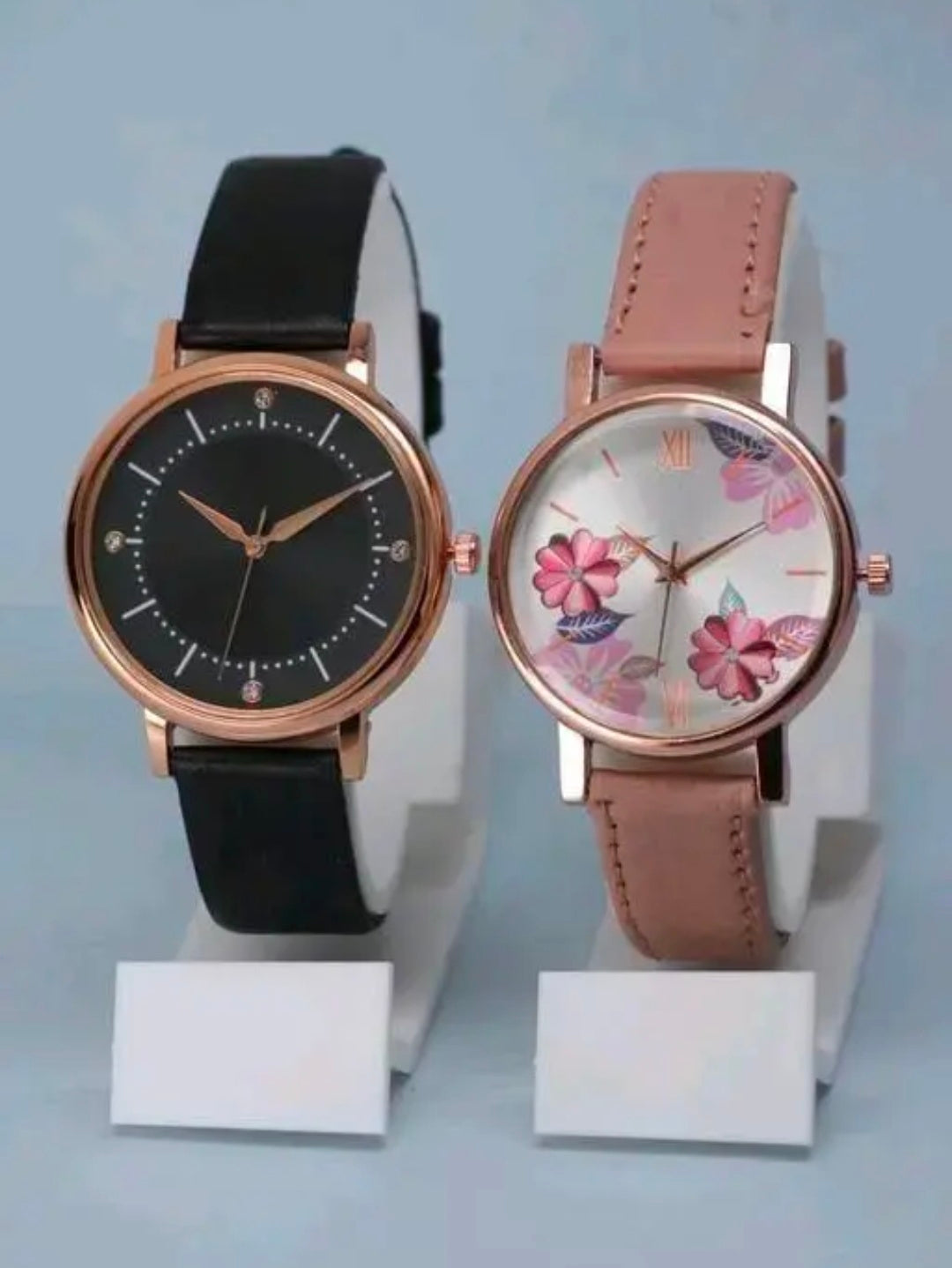 Best Quality Festive Season Flower Designer Round Dial Attractive Leather Belt Women Watches Combo Pack of 2 Watches combo for women stylish girl watches combo pack of 2 analog watches combo wrist watches combo watches for girls stylish watches Set