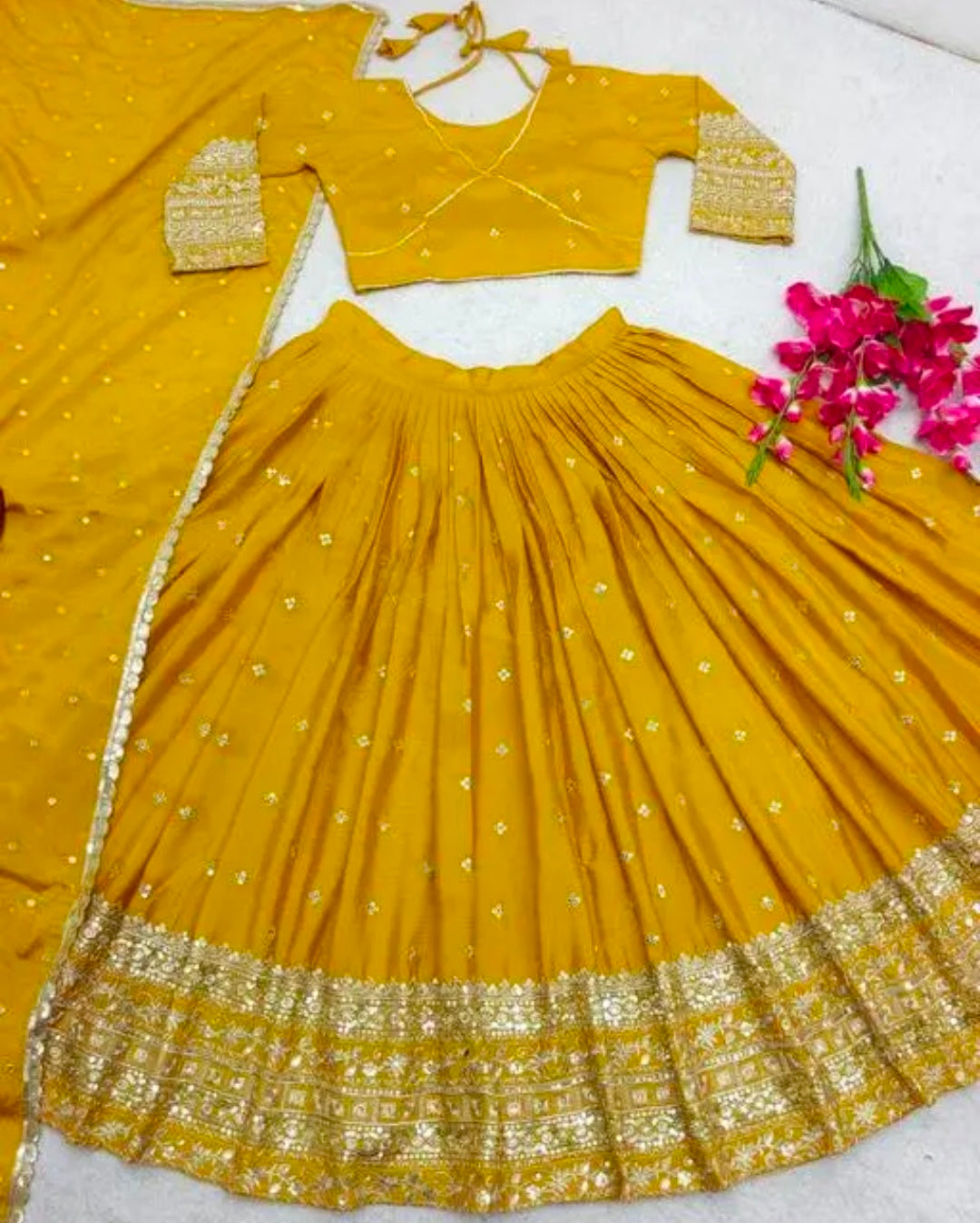 Yellow Color Heavy Work Marriage Special Lehenga Choli