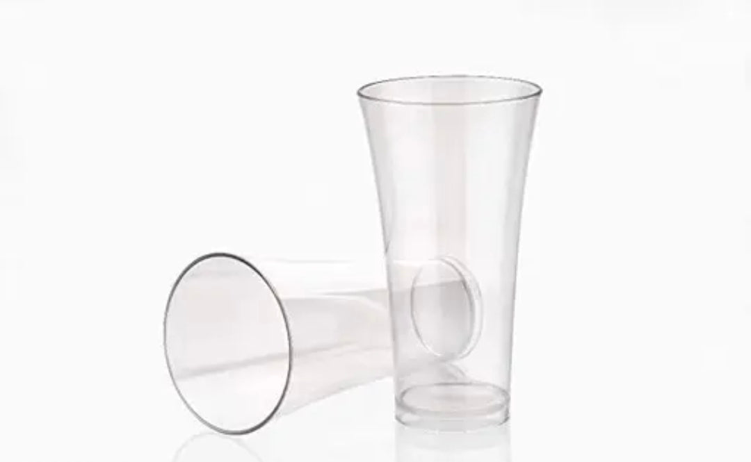 6 Pcs Round Long Unbreakable Transparent BPA Free Food Grade Plastic Fiber Drinking Water Glass Set, Juice Glass, Cocktail, Lassi, Soda, Milkshake, Beer Glass, Wine Glass Set