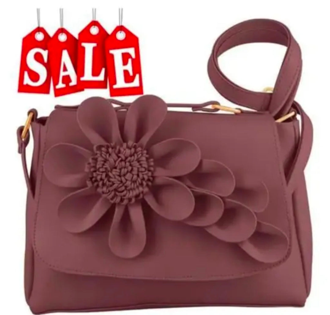 Cute Sling Bag & Handbag | Designer Girls Purse | Handbag with Floral Design, Women's Faux Leather Sling Bag with Floral Applique