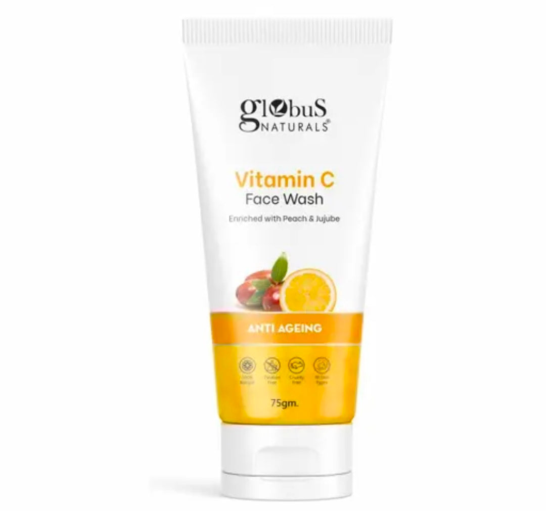 GlOBUS NATURALS Face Wash Combo For All Skin Types,Set For 3 Vitamin C Face Wash,Kesar Chandan Face Wash & Mulberry Face Wash,( 75 gm Each )
