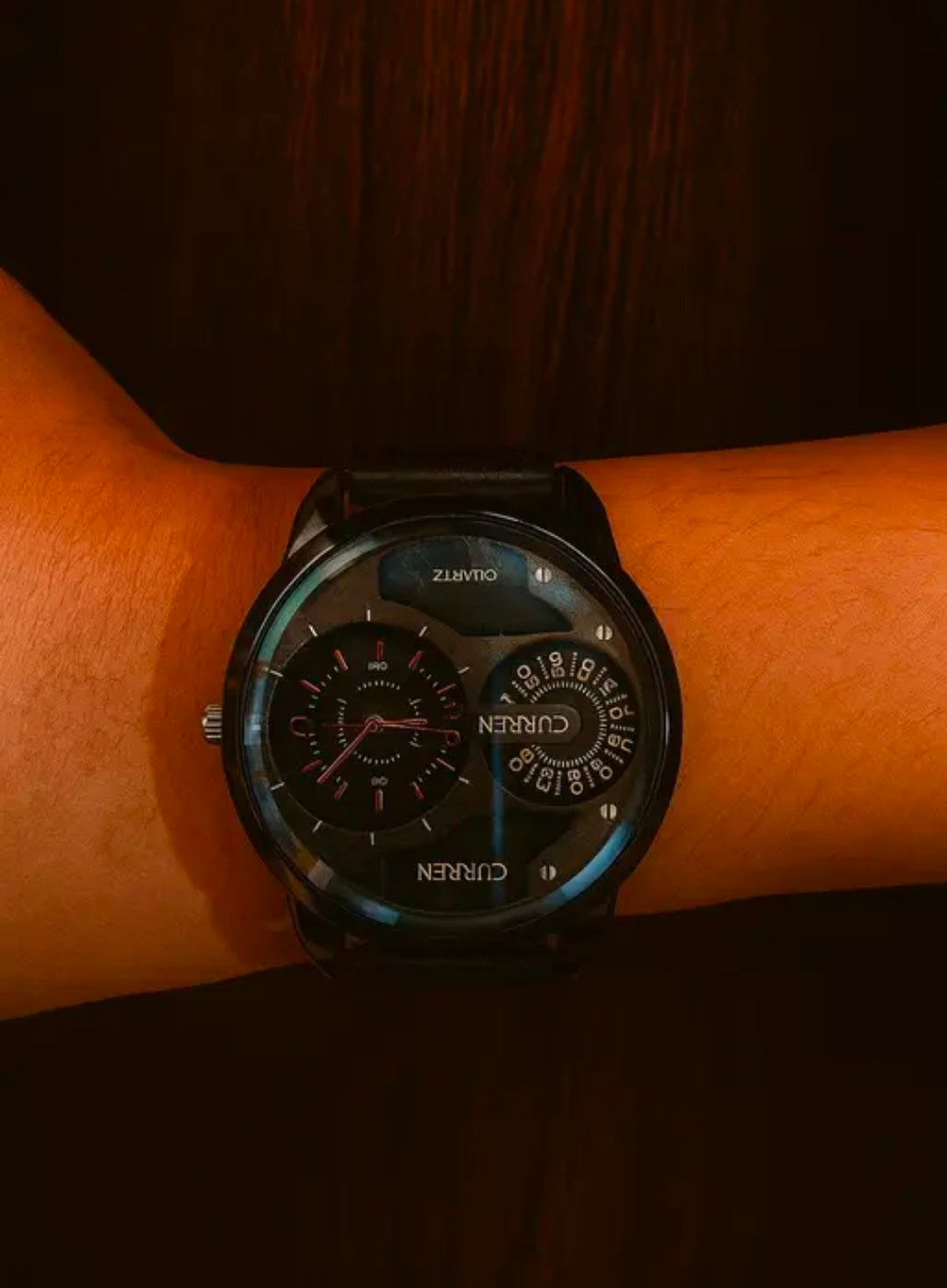 Men's Analog Quartz Wrist Watch | Black Dial Sporty Look | Trendy Silicone Strap Watch for Men | Dual Subdial Design