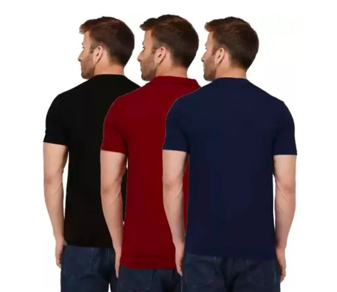 Urbane Glamorous Men Dri Fit Active Tshirts Combo of 3 (Black, Maroon, Navy Blue)