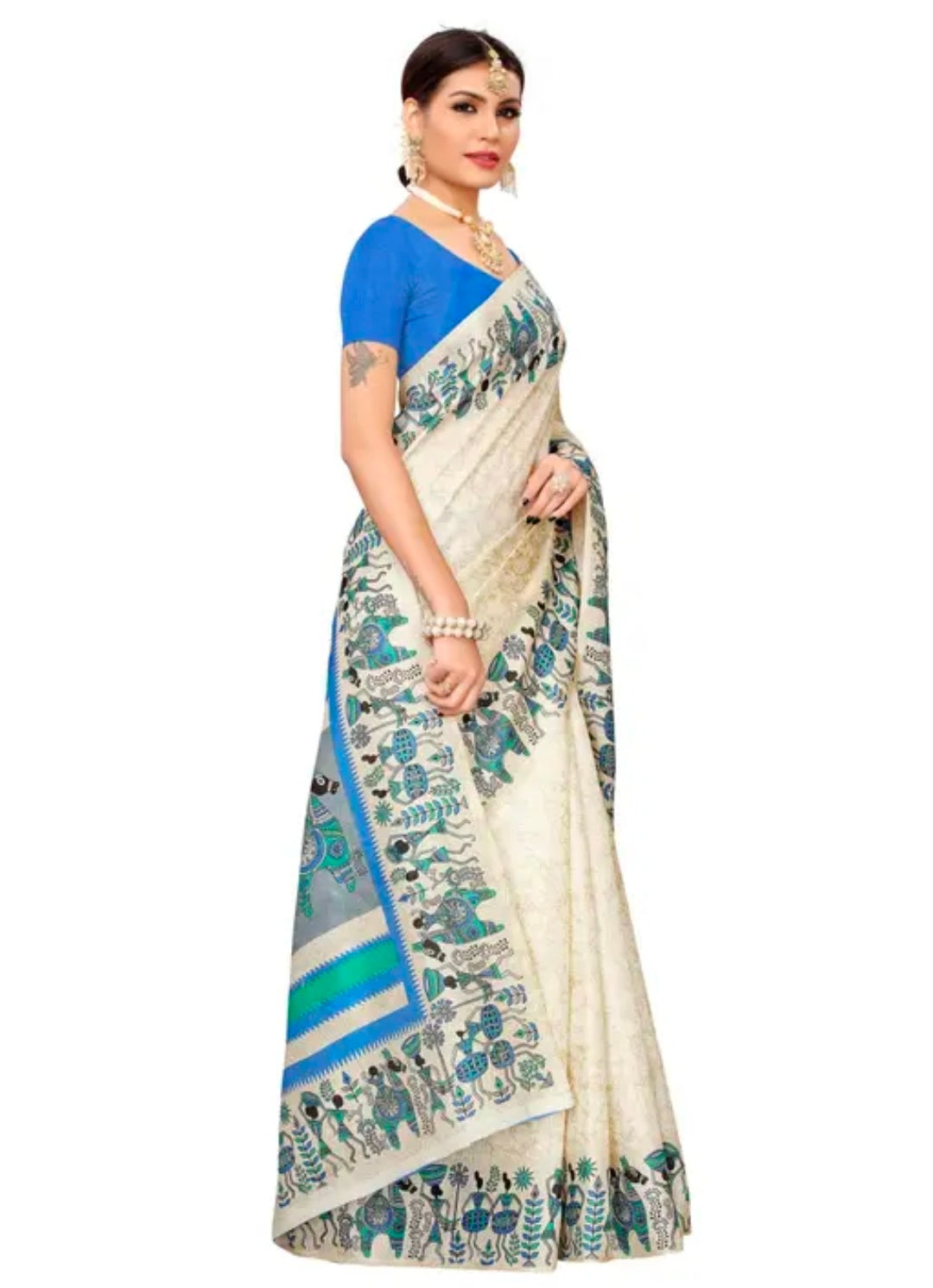 Silk Yellow Tassels and Latkans Saree With Blouse