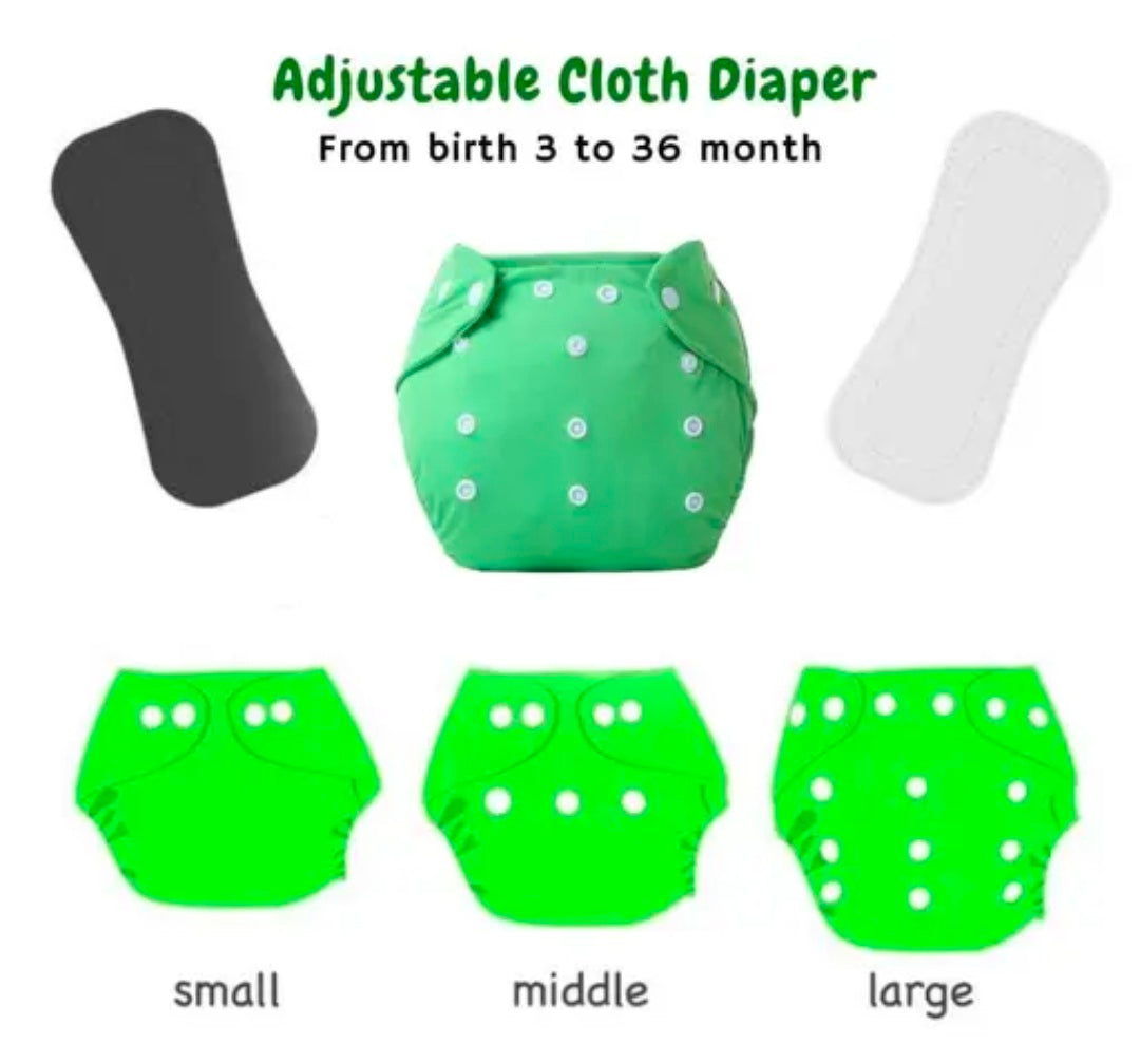 Baby Freesize Washable & Reusable Adjustable Pocket 2 Cloth Diaper Multicolor with 2 White Insert
Name: Baby Freesize Washable & Reusable Adjustable