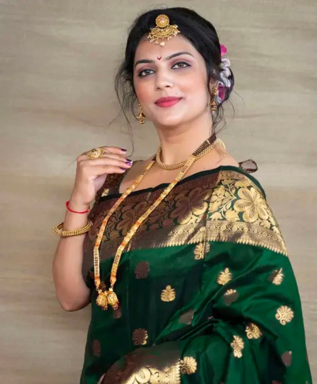 SAREEZAA Women's Banarasi Soft Silk Saree Pure Silk with Unstitched Blouse Piece
