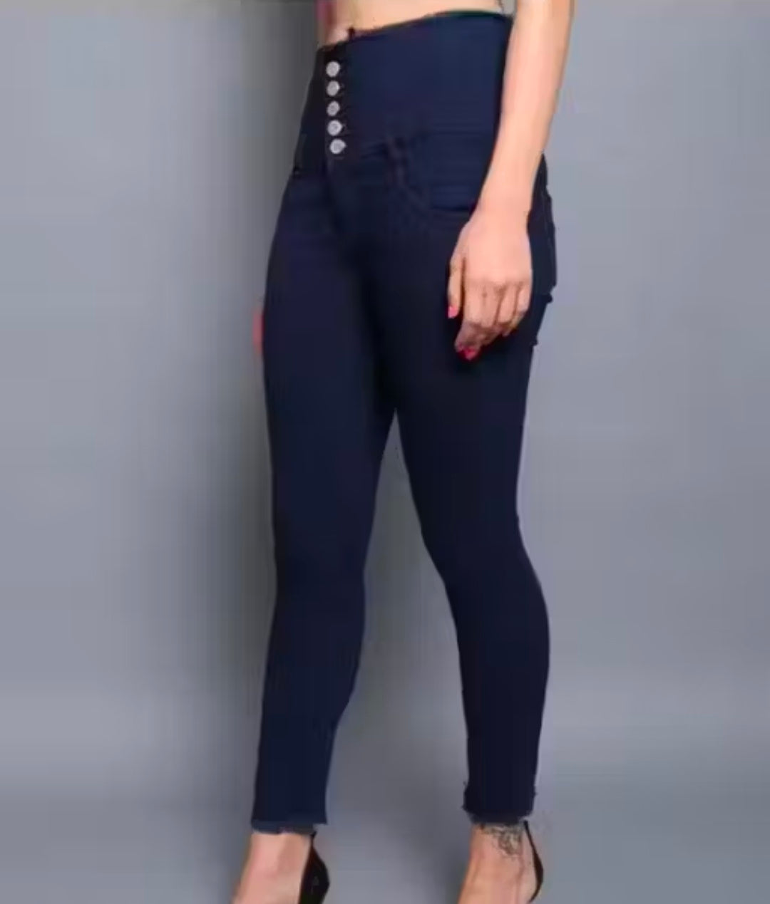Women & Girls Denim Jeans Stretchable and Stylish Denim Jeans with Round Pocket JET BLUE 5 Buttons,jeans,top,cargo pants,baggy jeans ,bell bottom jeans,high waist jeans, ladies jeans, skinny jeans