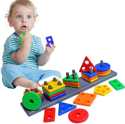 RITSKART Top sale Intellectual Smart Activity Fun Learning Shape Five Column Blocks