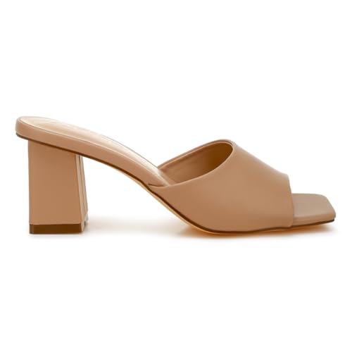 London Rag Faux Leather Block Heel Sandals for Women, Comfortable & Stylish