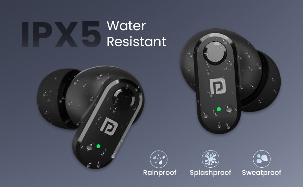 Portronics Harmonics Twins S16 Wireless Earbuds: 24-Hour Playtime, Clear Calls, Gaming, Low Latency, Bluetooth 5.3, LED Display, Type-C Fast Charging in Black