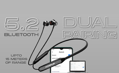 HOPPUP Alpha In-Ear Neckband: 50H Playtime, Gaming Mode, ENC Bluetooth Headset