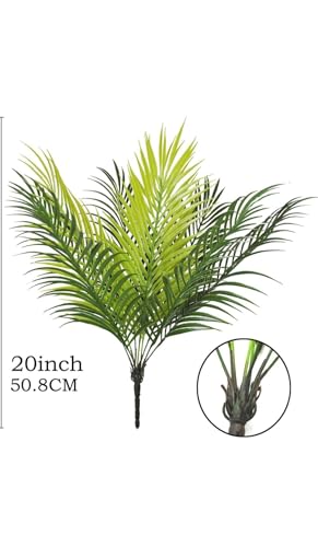 Lifelike Artificial Palm Plant, 9 Leaves, Green Tropical Decor for Home & Office