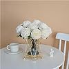 Elegant Gold Geometric Metal Vase with Glass Insert for Home Decor