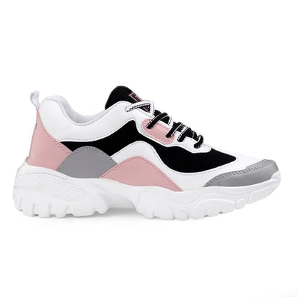 Trendy Girls' Pink & Grey Chunky Sneakers: Stylish, Comfortable Casual Everyday Shoes