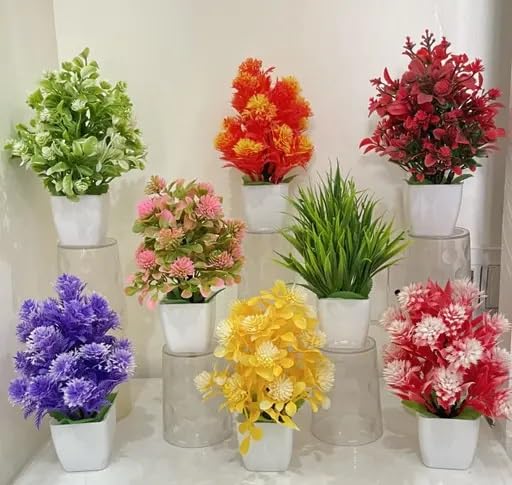 Vibrant Artificial Plants with Pots: Lifelike Decor for Effortless Indoor Greenery