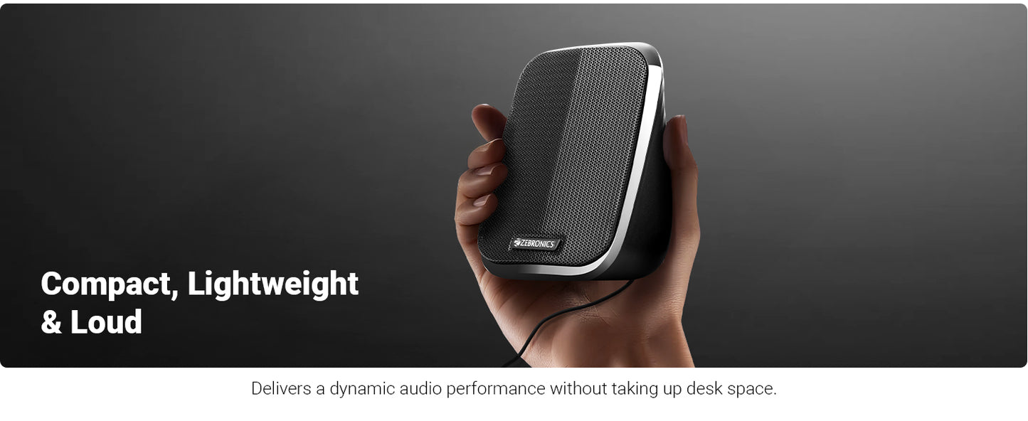 ZEBRONICS Fame 2.0 USB Computer Speakers: 5 Watts, USB Powered, AUX, Volume Control