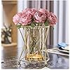 Elegant Gold Geometric Metal Vase with Glass Insert for Home Decor