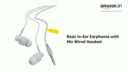 Basic In-Ear Earphones with Mic: Wired Headset for Clear Audio (2-Pack)