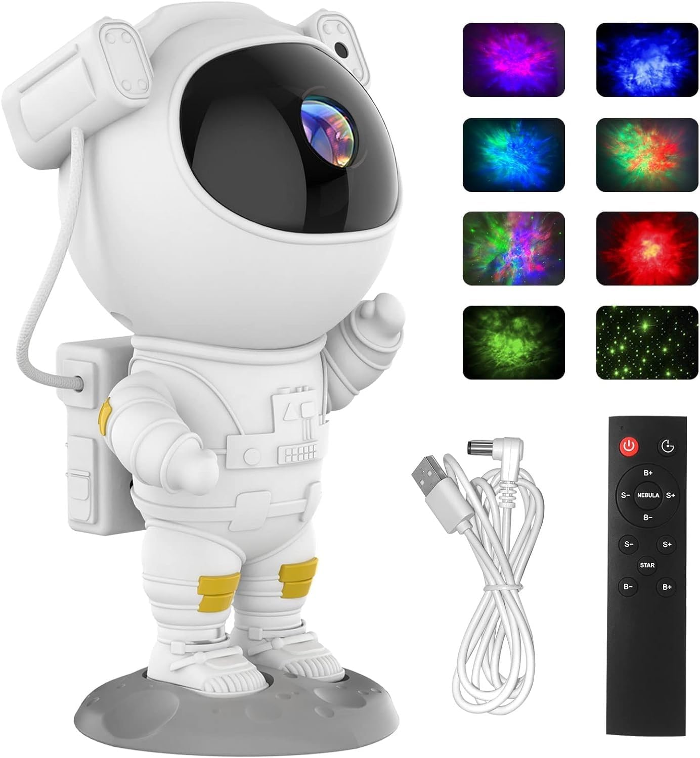 Toy Astronaut Galaxy Star Projector: Kids' LED Night Light for Bedroom Decor