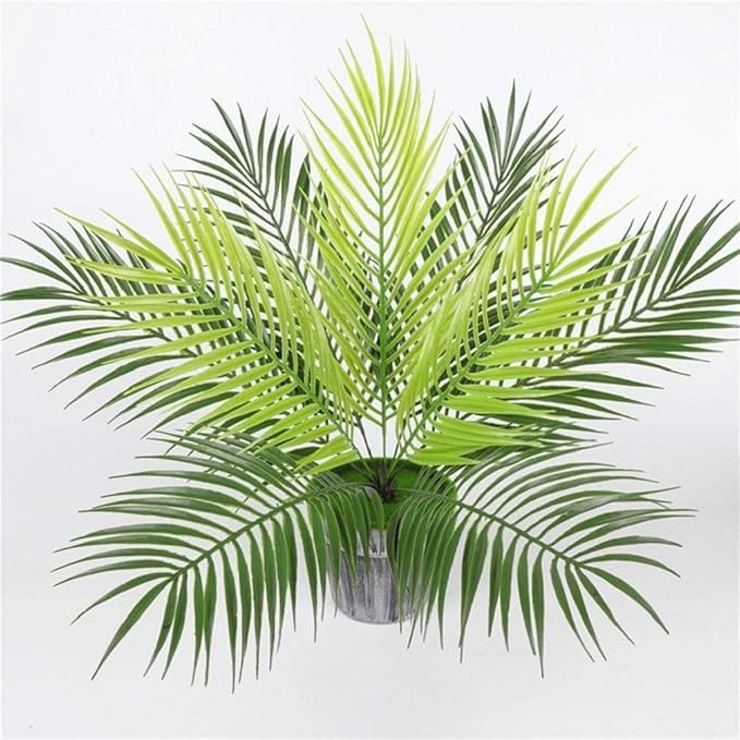Lifelike Artificial Palm Plant, 9 Leaves, Green Tropical Decor for Home & Office