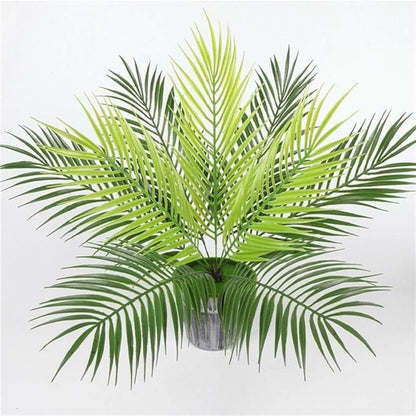 Lifelike Artificial Palm Plant, 9 Leaves, Green Tropical Decor for Home & Office