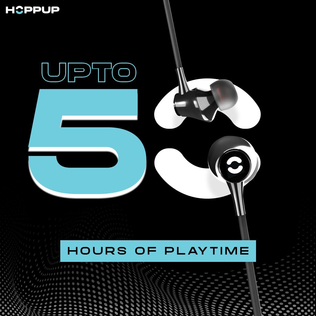 HOPPUP Alpha In-Ear Neckband: 50H Playtime, Gaming Mode, ENC Bluetooth Headset