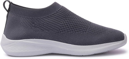 SPRENGE Men's Fashionable Dark Gray Mesh Breathable Comfortable Slip-On Running Shoes