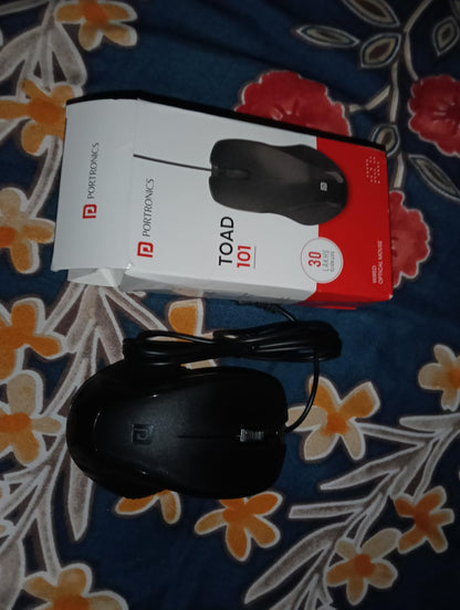 Portronics Toad 101 Wired Optical Mouse with 1200 DPI, Plug & Play, Hi-Optical Tracking