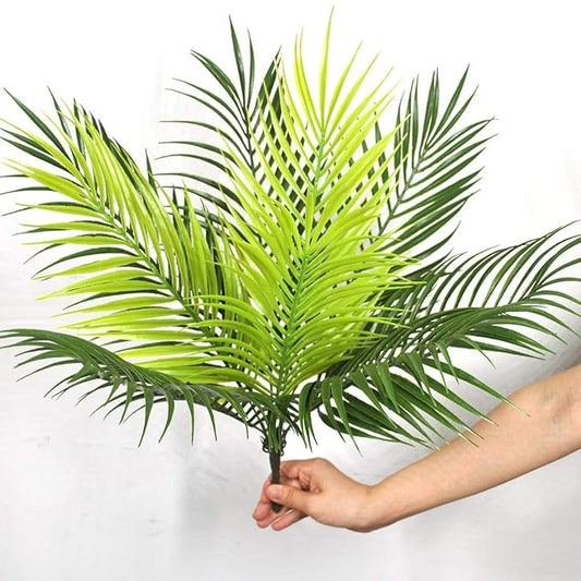 Lifelike Artificial Palm Plant, 9 Leaves, Green Tropical Decor for Home & Office