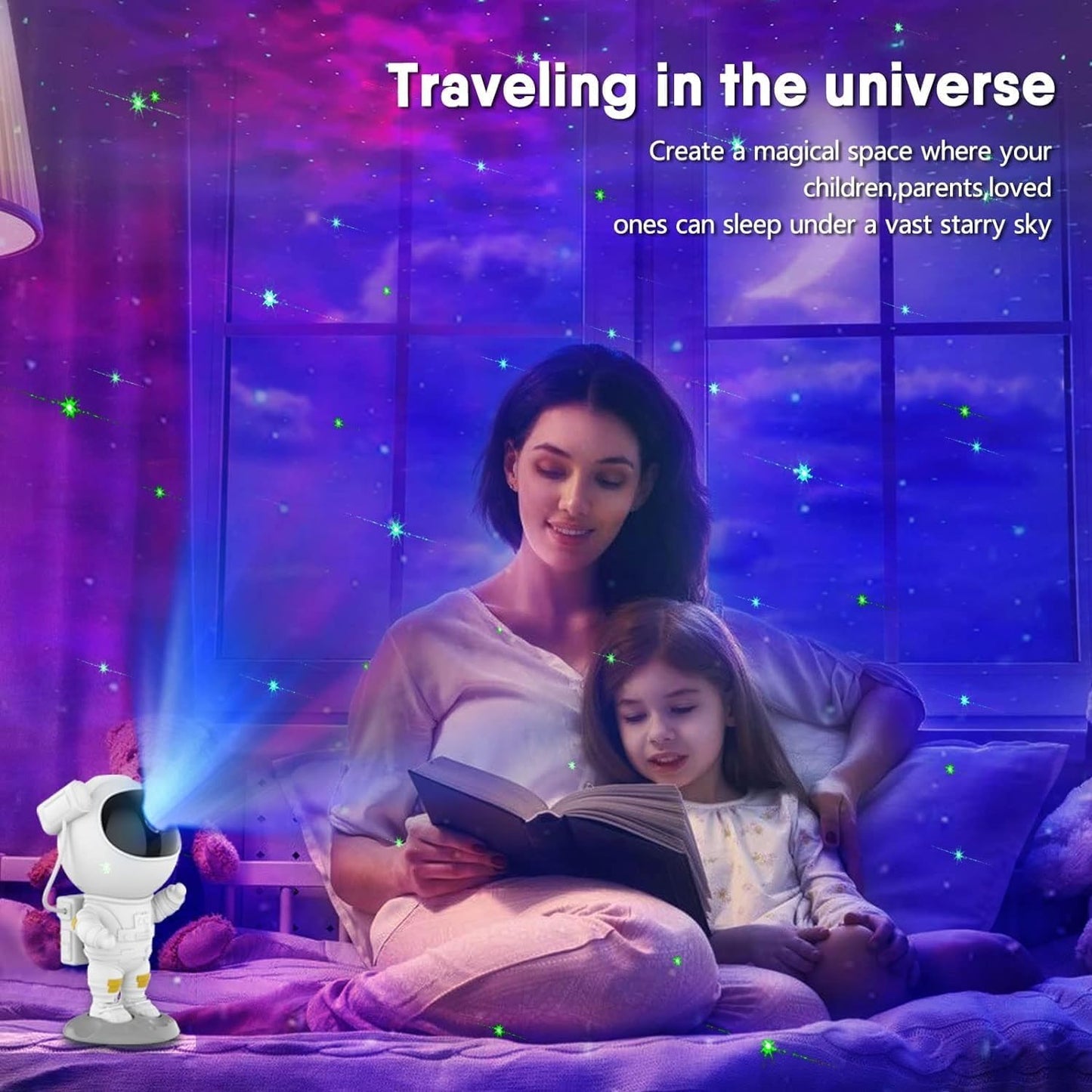 Toy Astronaut Galaxy Star Projector: Kids' LED Night Light for Bedroom Decor