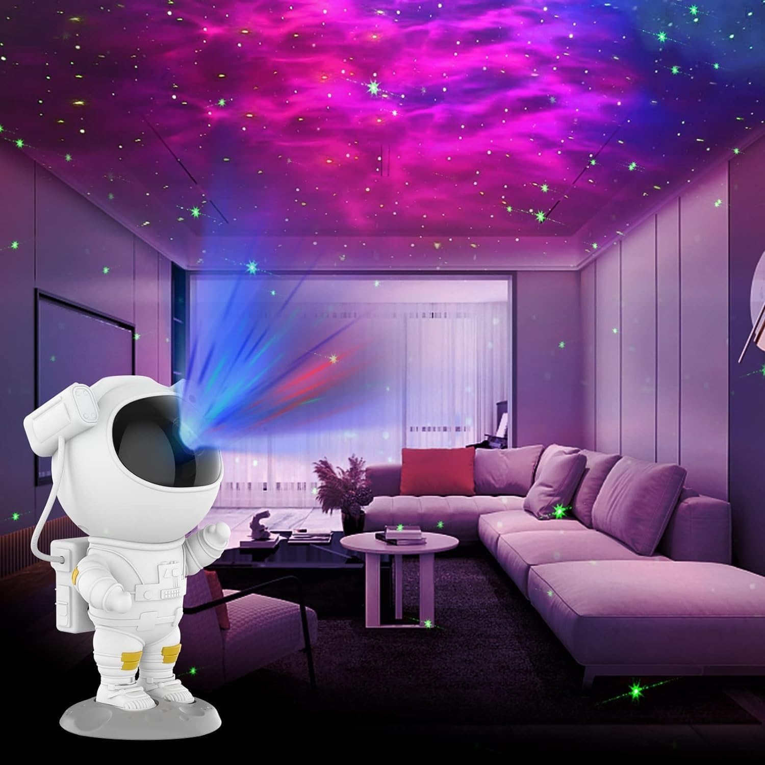 Toy Astronaut Galaxy Star Projector: Kids' LED Night Light for Bedroom Decor