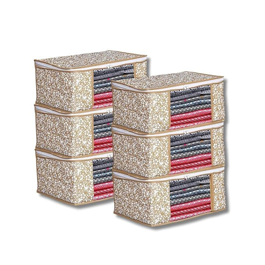 BB BACKBENCHERS Premium Saree Storage Bags for Wardrobe Organization - 6 Pack