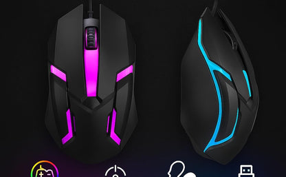 Dezful Uzi Wired Gaming Mouse with Rainbow LED Light for PC/Laptop/Desktop