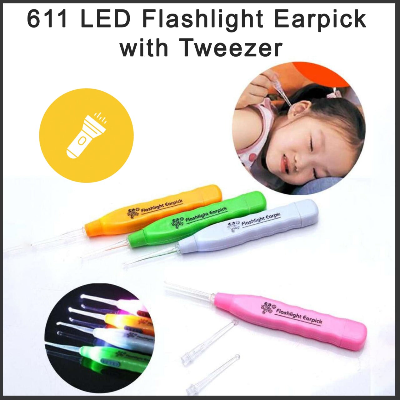 Illuminated Ear Pick & Tweezer Set: Safe, Gentle Ear Cleaning Tool
