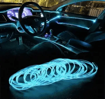 GlowRide Vibe Flexible Ambient Car Interior Lights - Music Sync RGB Multi-Color