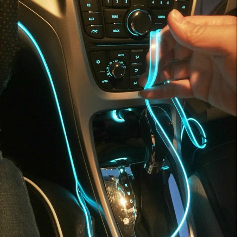 GlowRide Vibe Flexible Ambient Car Interior Lights - Music Sync RGB Multi-Color