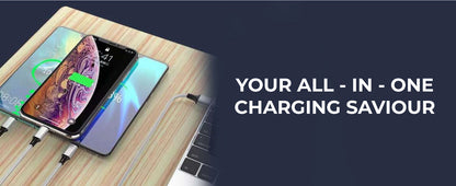 SKYCELL Unbreakable 3-in-1 Multi-Fast Charging Cable for Car, iPhone, iPad, Samsung