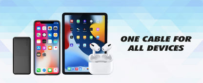 SKYCELL Unbreakable 3-in-1 Multi-Fast Charging Cable for Car, iPhone, iPad, Samsung