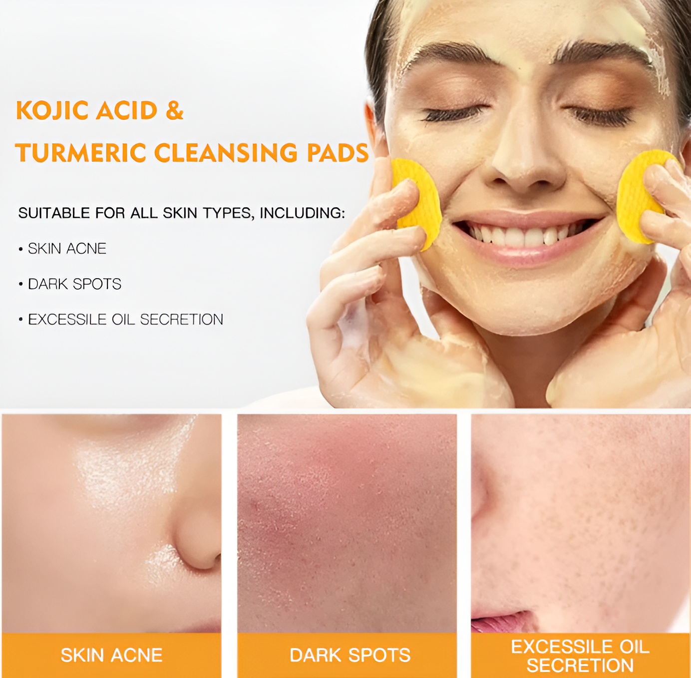 Turmeric & Kojic Acid Cleansing Pads (60 Pads)