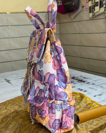 Flower design backpack for women and girls