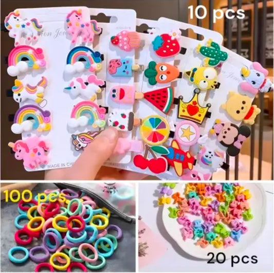 Baby Girl Hair Accessories Combo 130 Pcs Baby Girl Hair Clip Set (Multicolor) Hair Accessory Set (Multicolor)