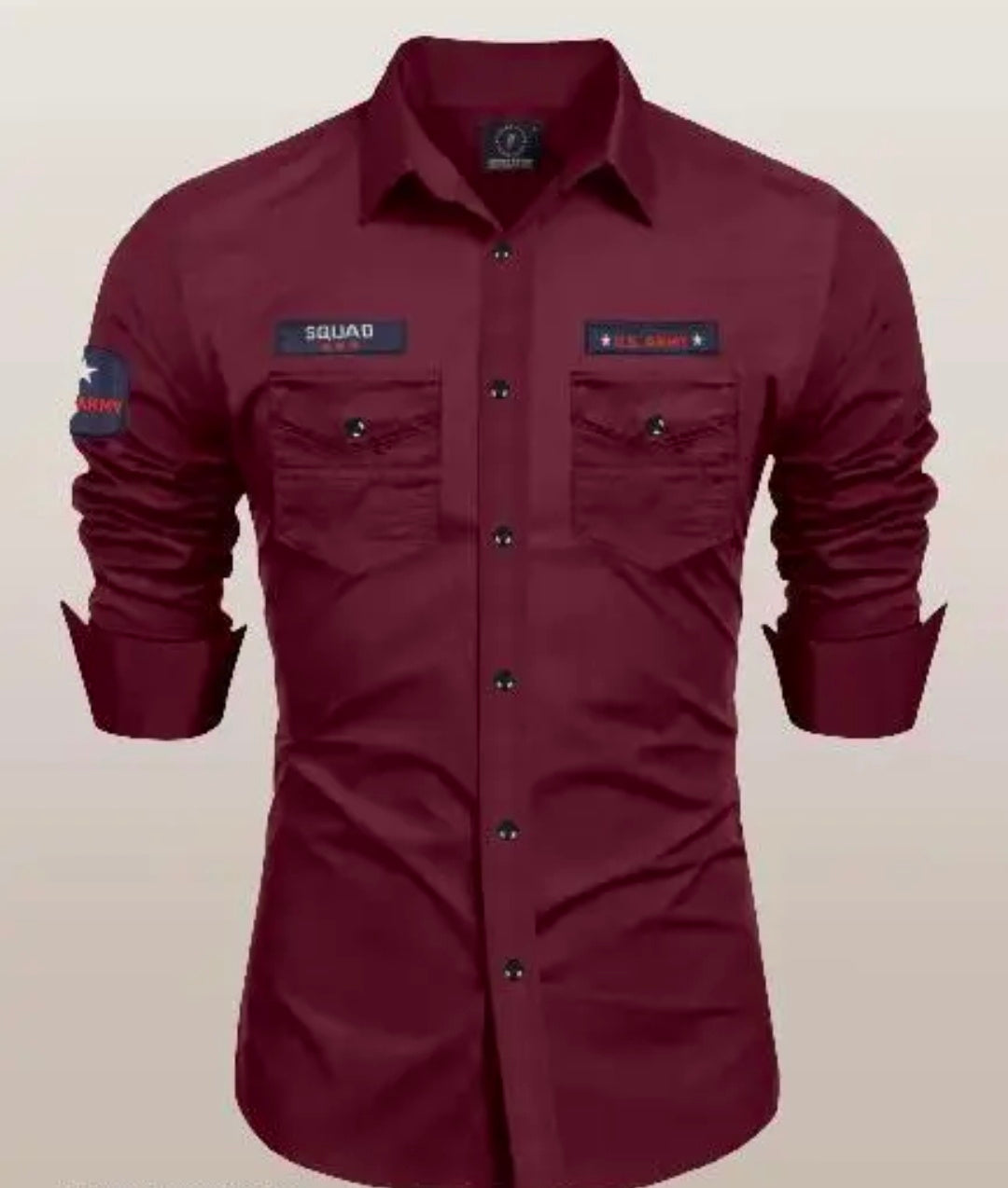 FANCY POCKET Men's Regular Fit Solid Party Shirt(maroon)