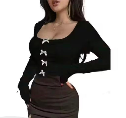 BLACK VELOUR SQUARE NECK SCOOP NECK TOP FOR GIRLS OR WOMEN